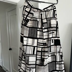 Dkny Black and White Midi A-line Skirt and top set